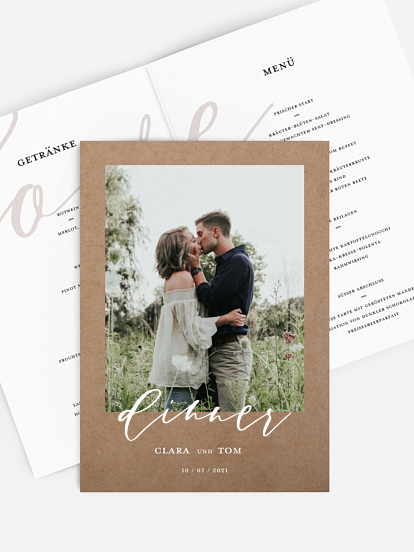 Menükarte Hochzeit Lovely Shine