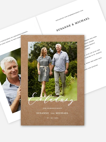 Einladung zur Silberhochzeit Lovely Shine