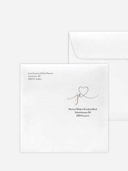 Bedruckter Briefumschlag Hochzeit Wir Zwei