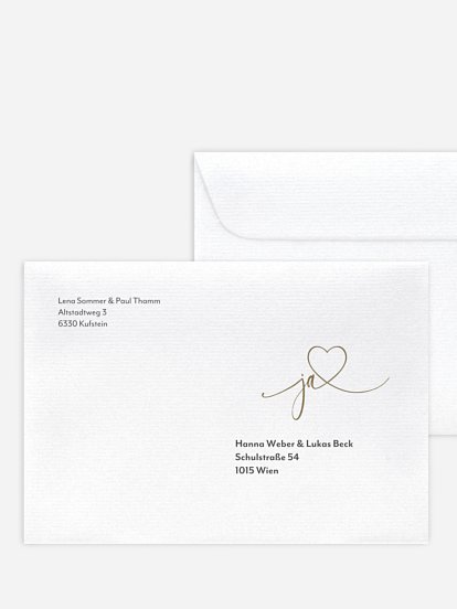 Bedruckter Briefumschlag Hochzeit Wir Zwei
