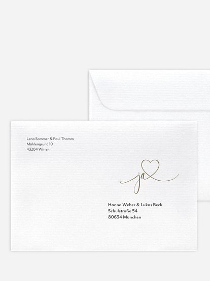 Bedruckter Briefumschlag Hochzeit Wir Zwei