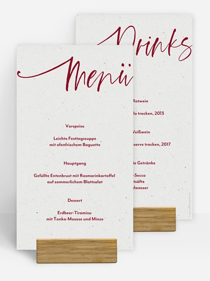 Menükarte Hochzeit Wir Zwei