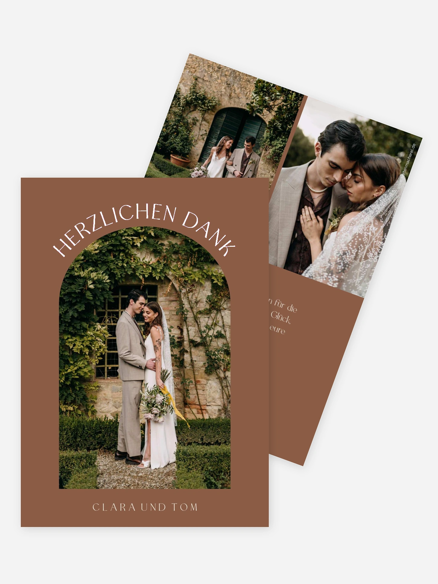Dankeskarte Hochzeit Bogen der Liebe