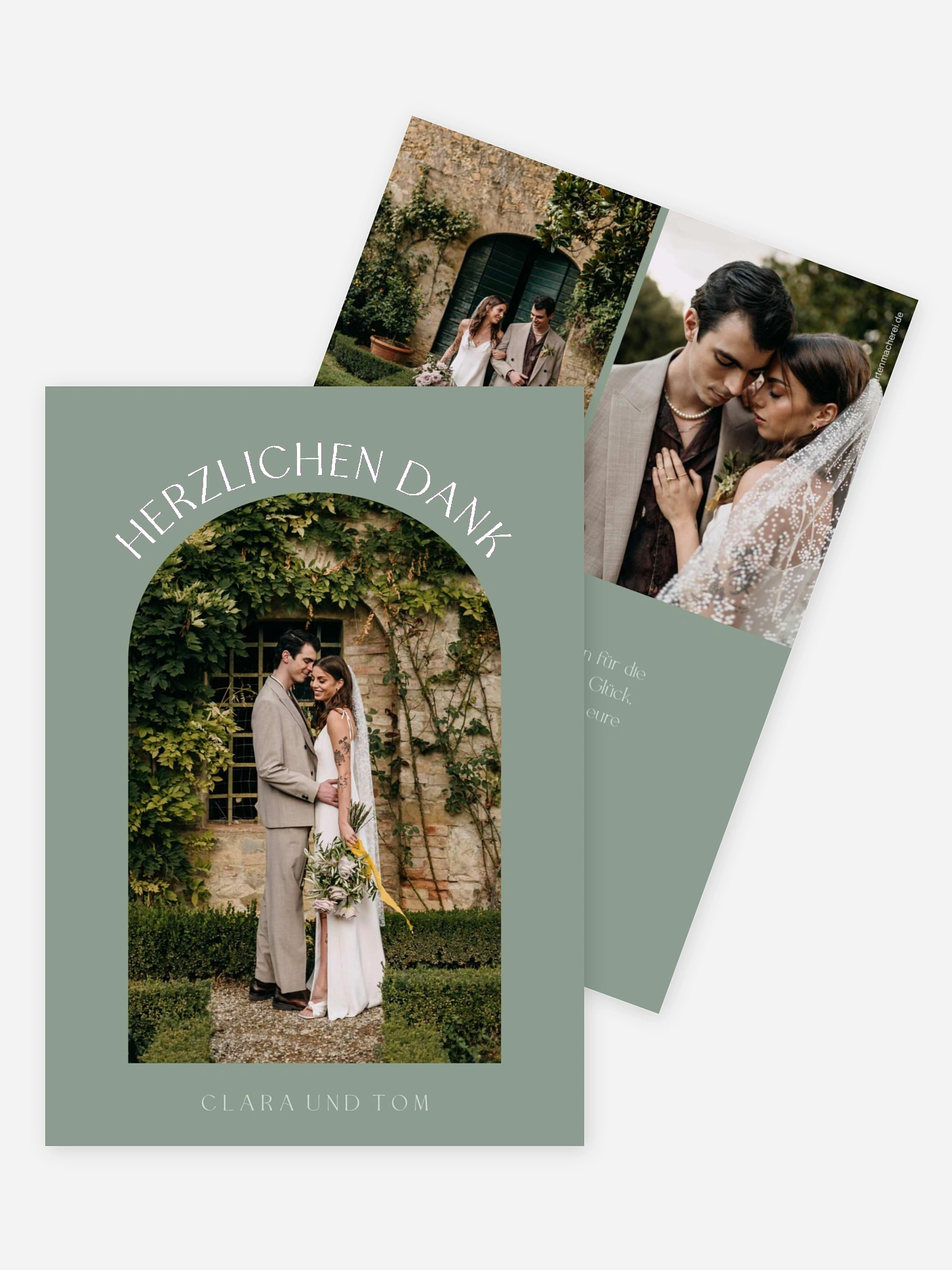 Dankeskarte Hochzeit Bogen der Liebe