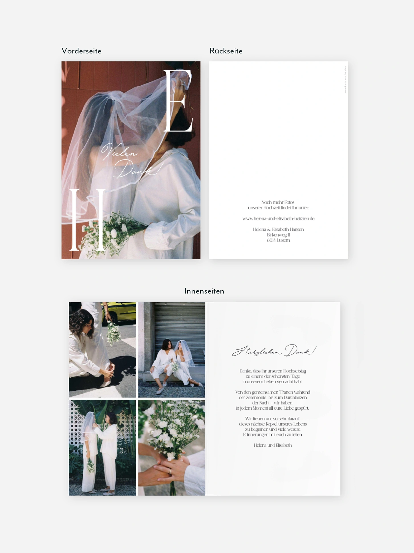 Dankeskarte Hochzeit Always and Forever