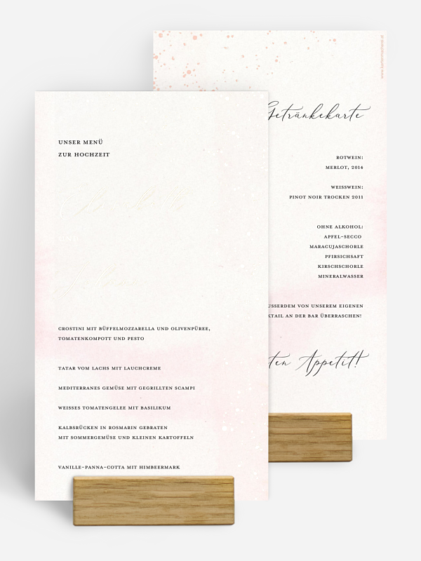Menükarte Hochzeit Love Sparkles