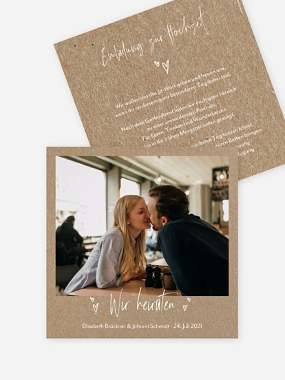 Hochzeitseinladung Lasting Love Kraftpapier