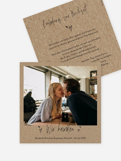 Hochzeitseinladung Lasting Love Kraftpapier