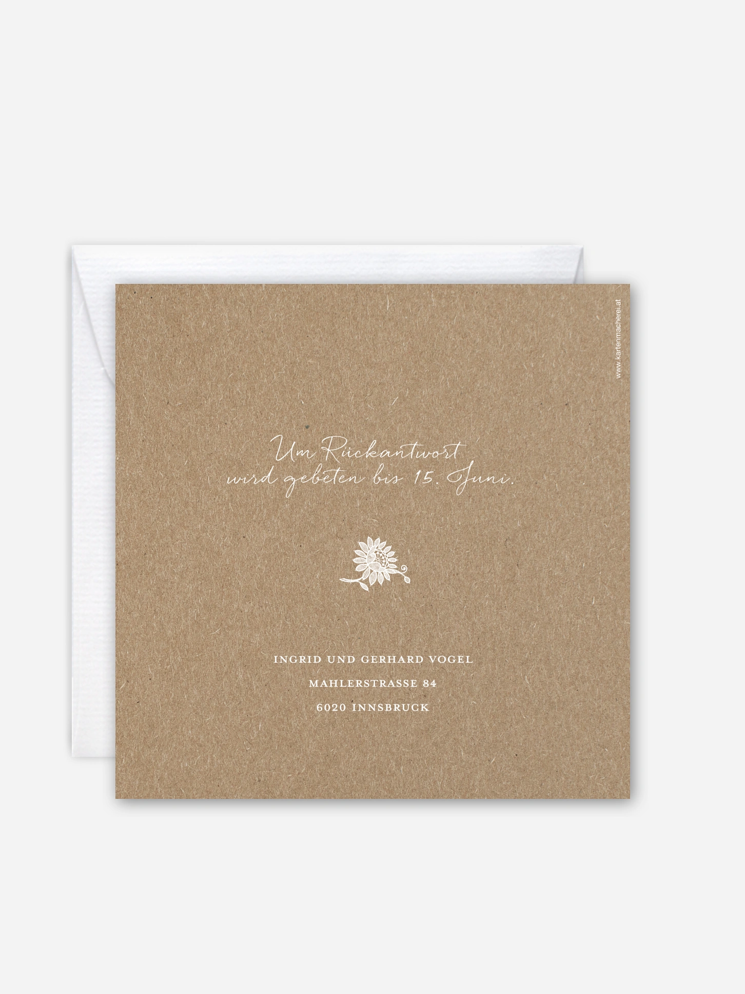 Einladung zur Goldenen Hochzeit Lace Loop Kraftpapier