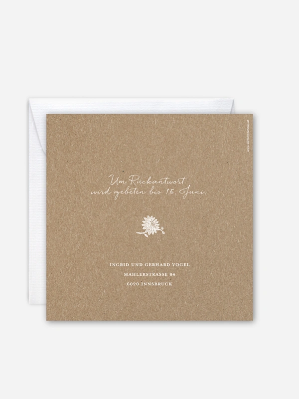 Einladung zur Goldenen Hochzeit Lace Loop Kraftpapier