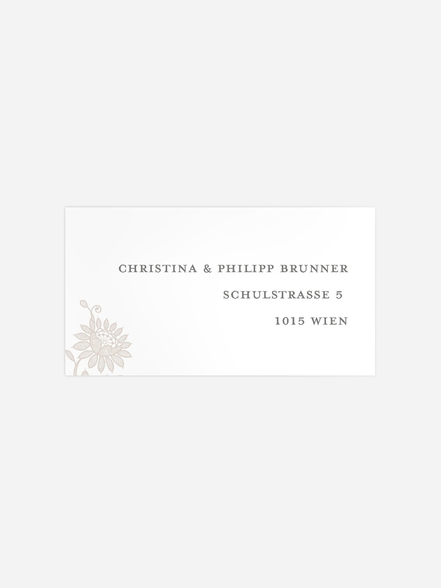 Empfängeraufkleber Silberhochzeit Lace Loop Kraftpapier