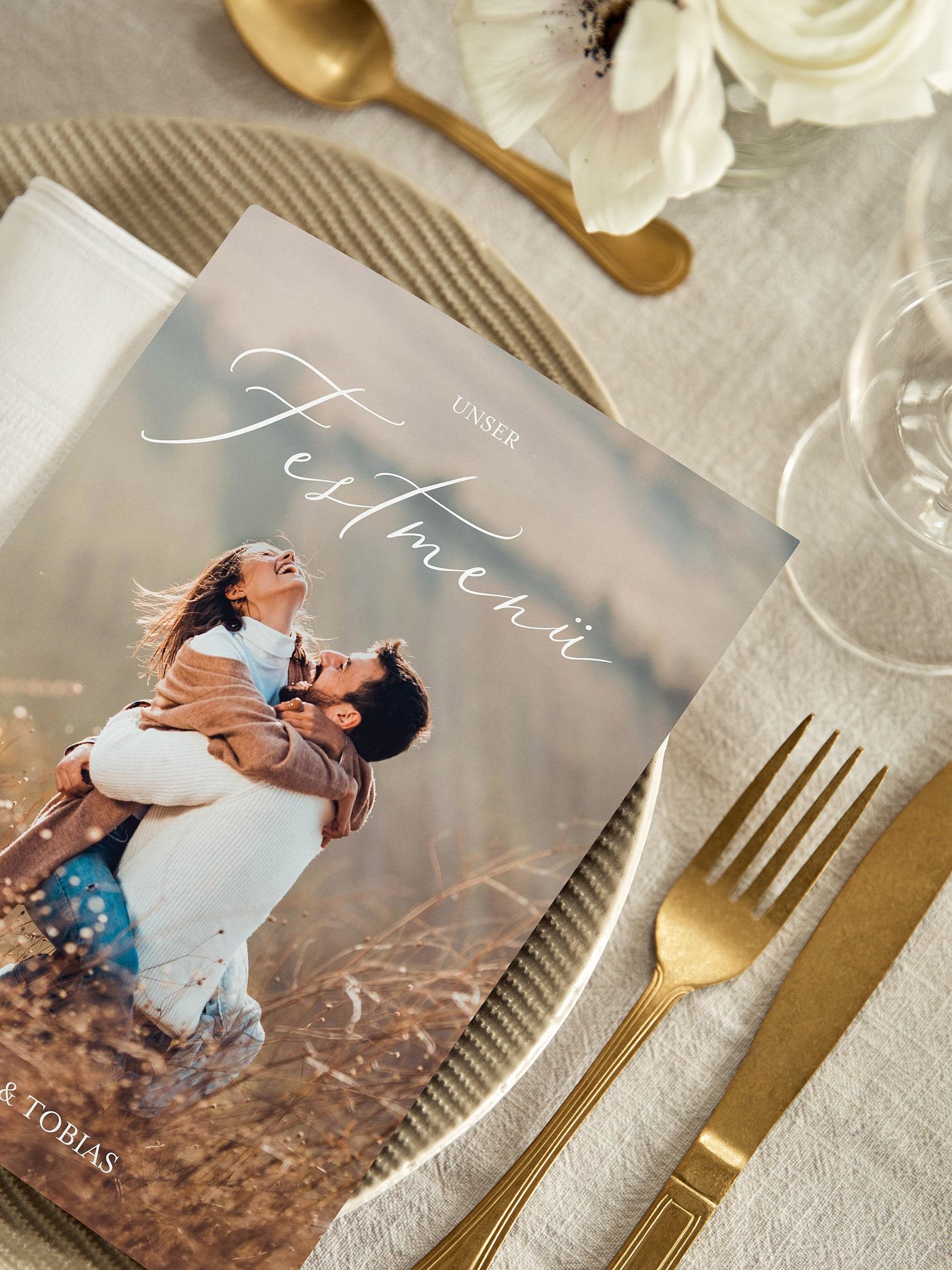 Menükarte Hochzeit Forever Us