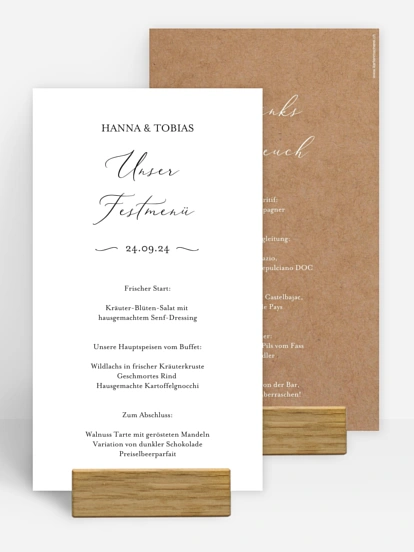 Menükarte Hochzeit Forever Us
