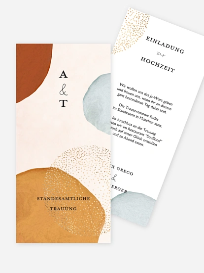 Hochzeitseinladung Standesamt Abstract Shapes