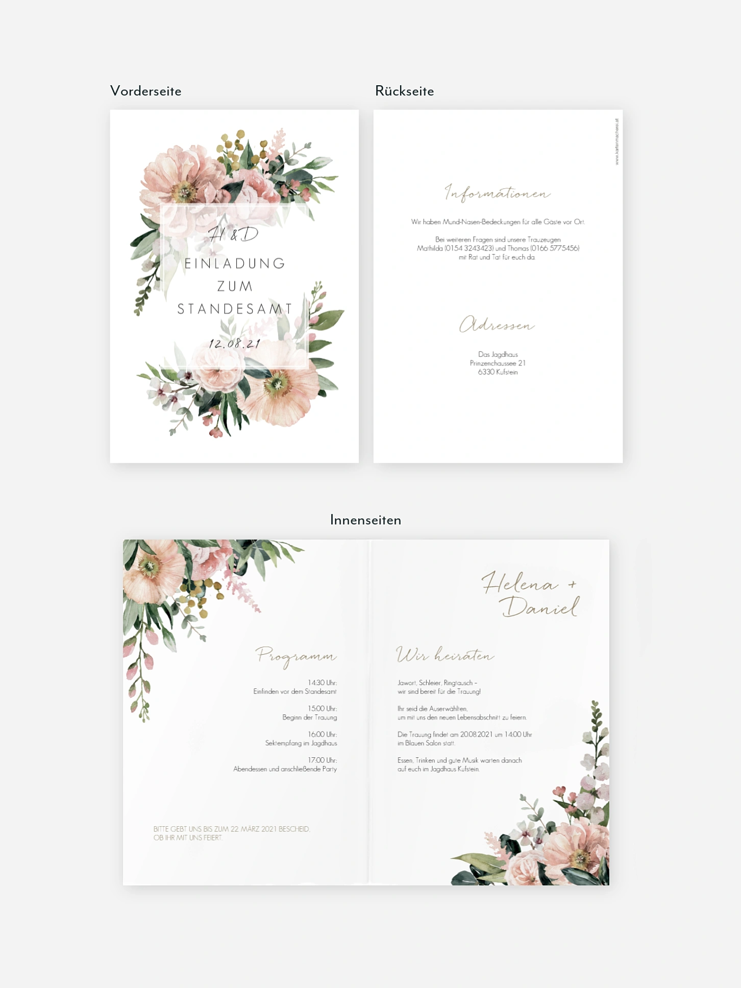 Hochzeitseinladung Standesamt Secret Garden