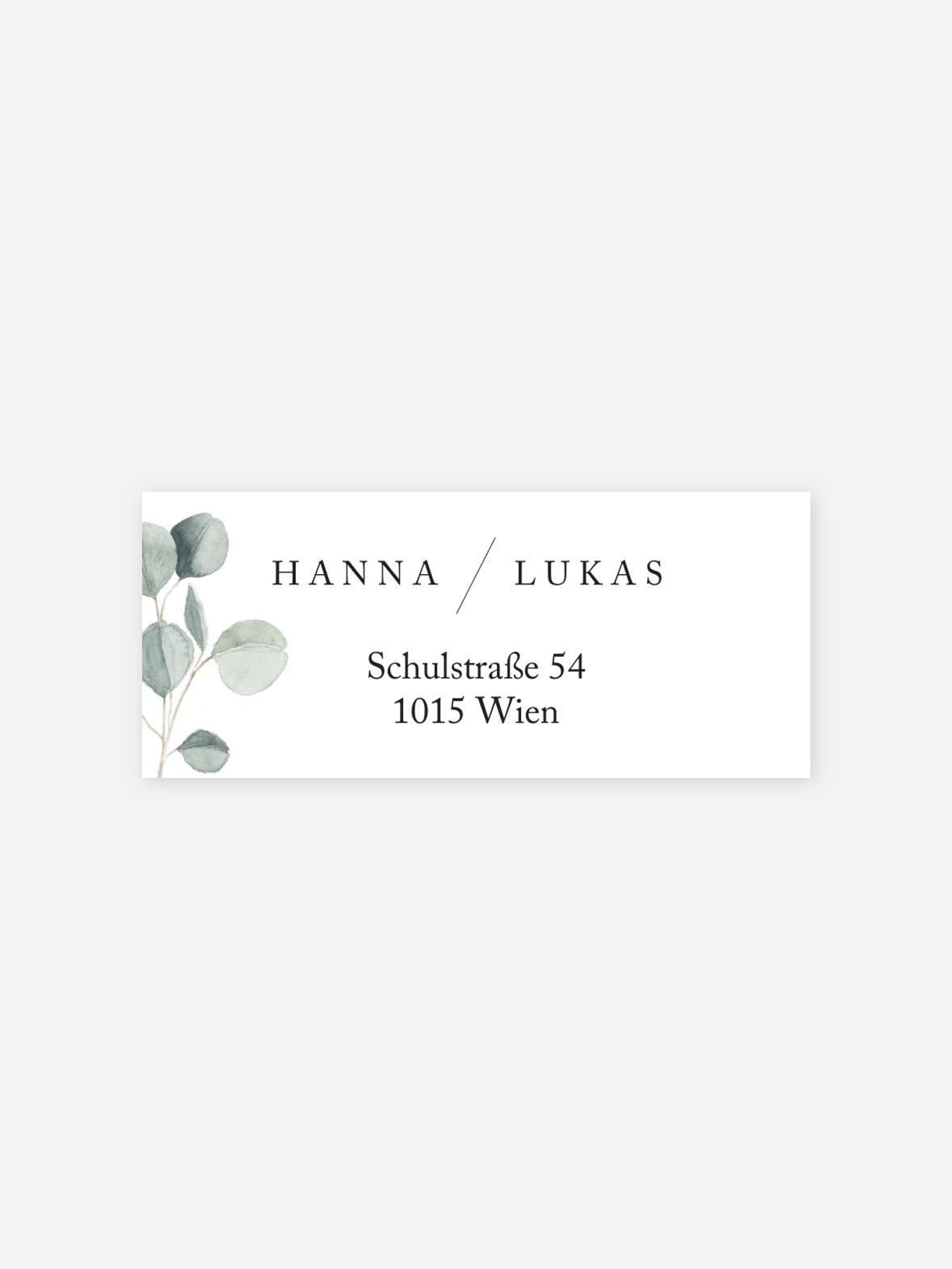 Absenderaufkleber Hochzeit Scandi Eucalyptus