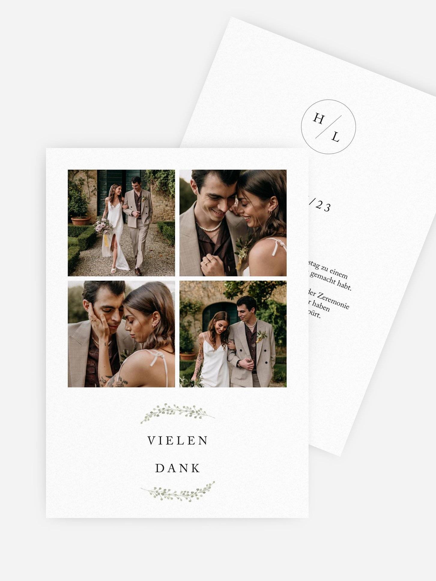 Dankeskarte Hochzeit Scandi Eucalyptus
