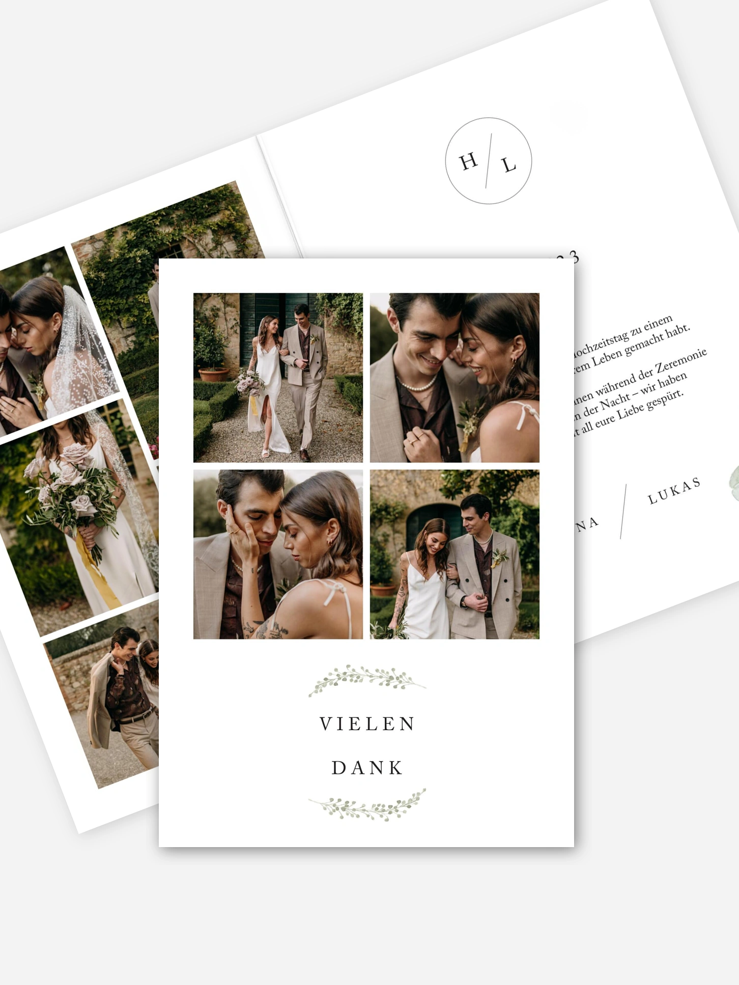 Dankeskarte Hochzeit Scandi Eucalyptus