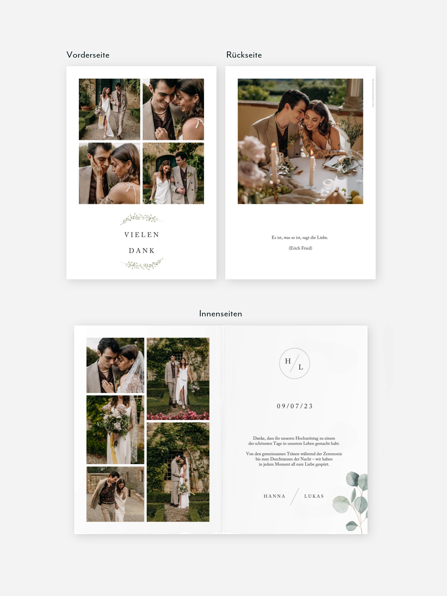 Dankeskarte Hochzeit Scandi Eucalyptus