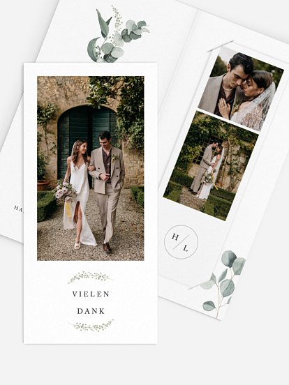 Dankeskarte Hochzeit Scandi Eucalyptus