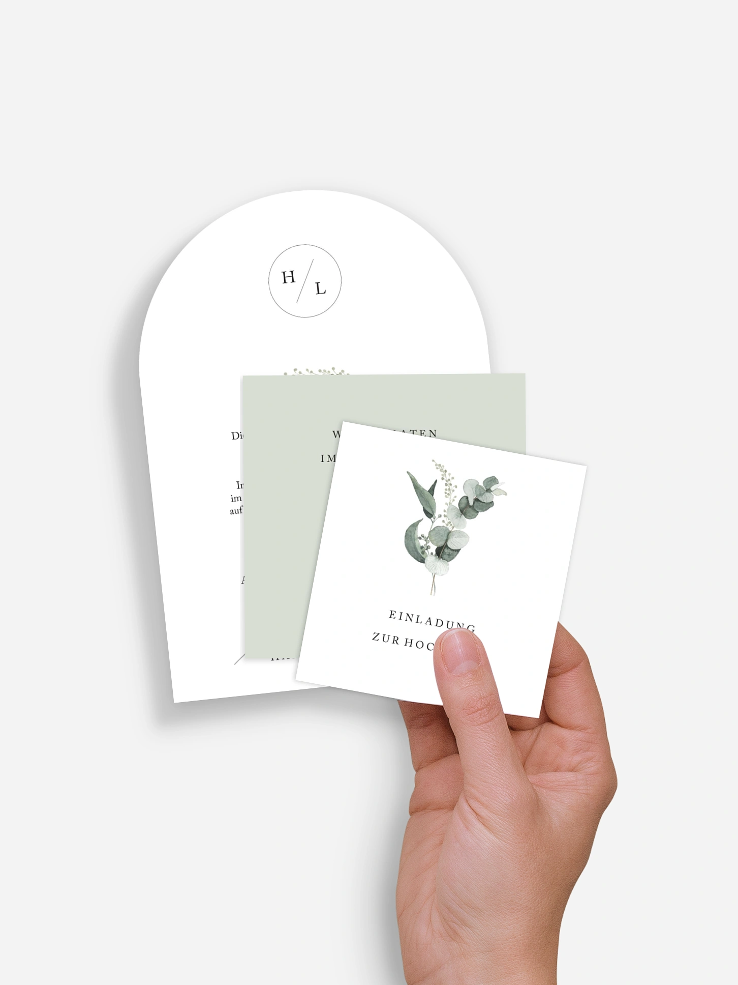 Hochzeitseinladung Scandi Eucalyptus