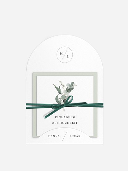 Hochzeitseinladung Scandi Eucalyptus