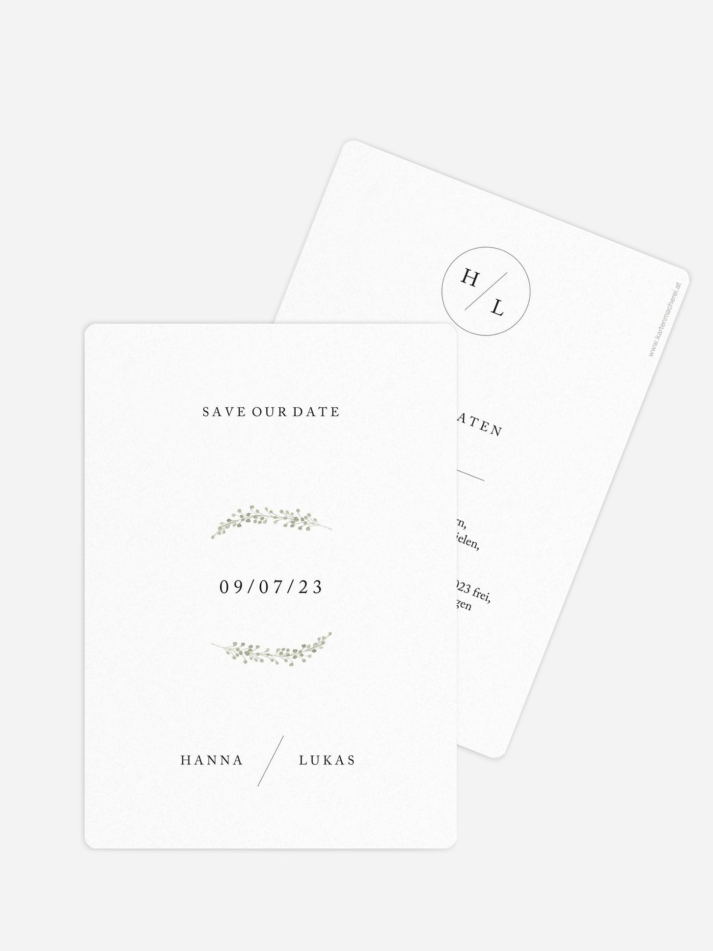 Save-the-Date Karte Scandi Eucalyptus