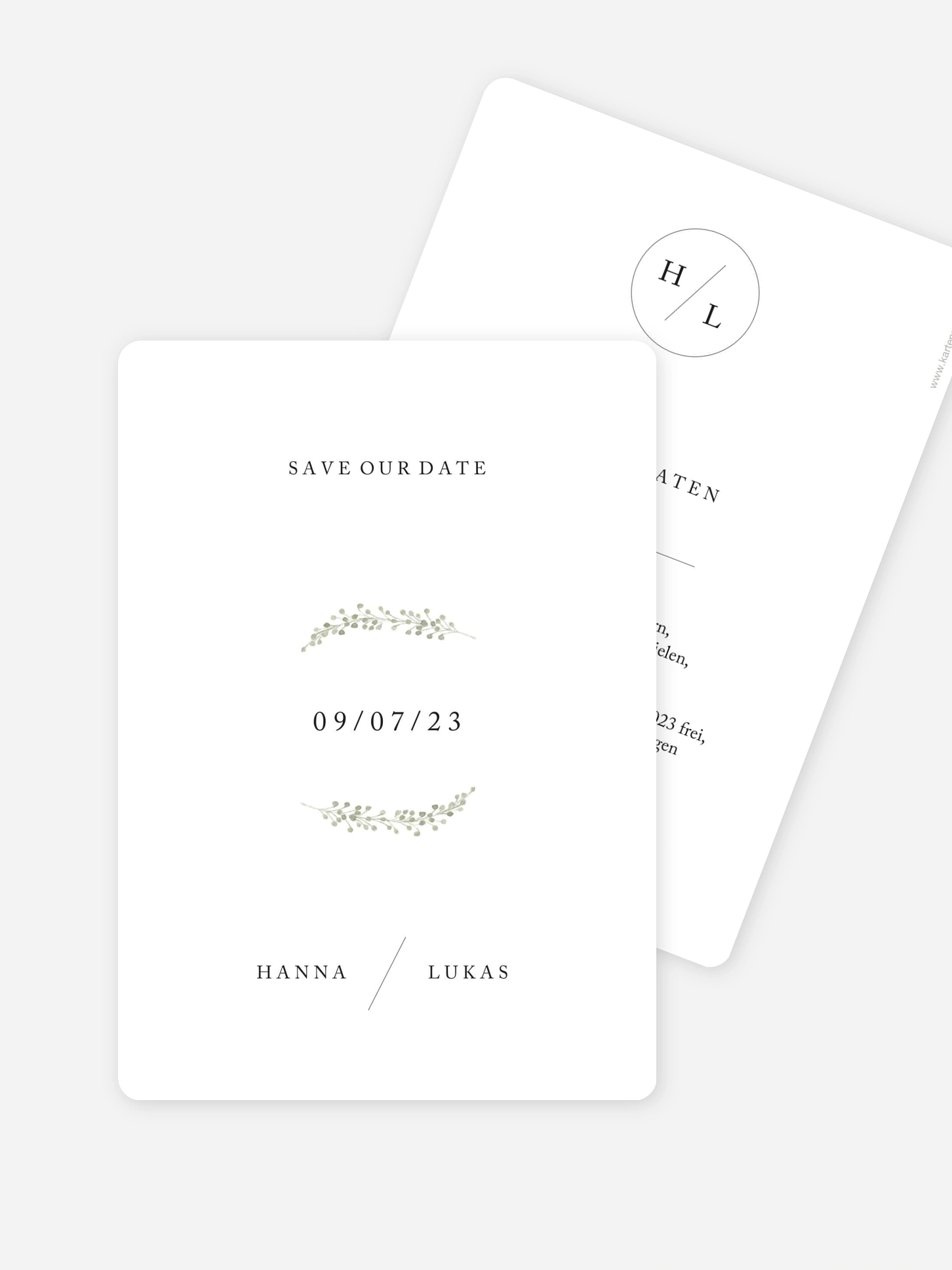 Save-the-Date Karte Scandi Eucalyptus