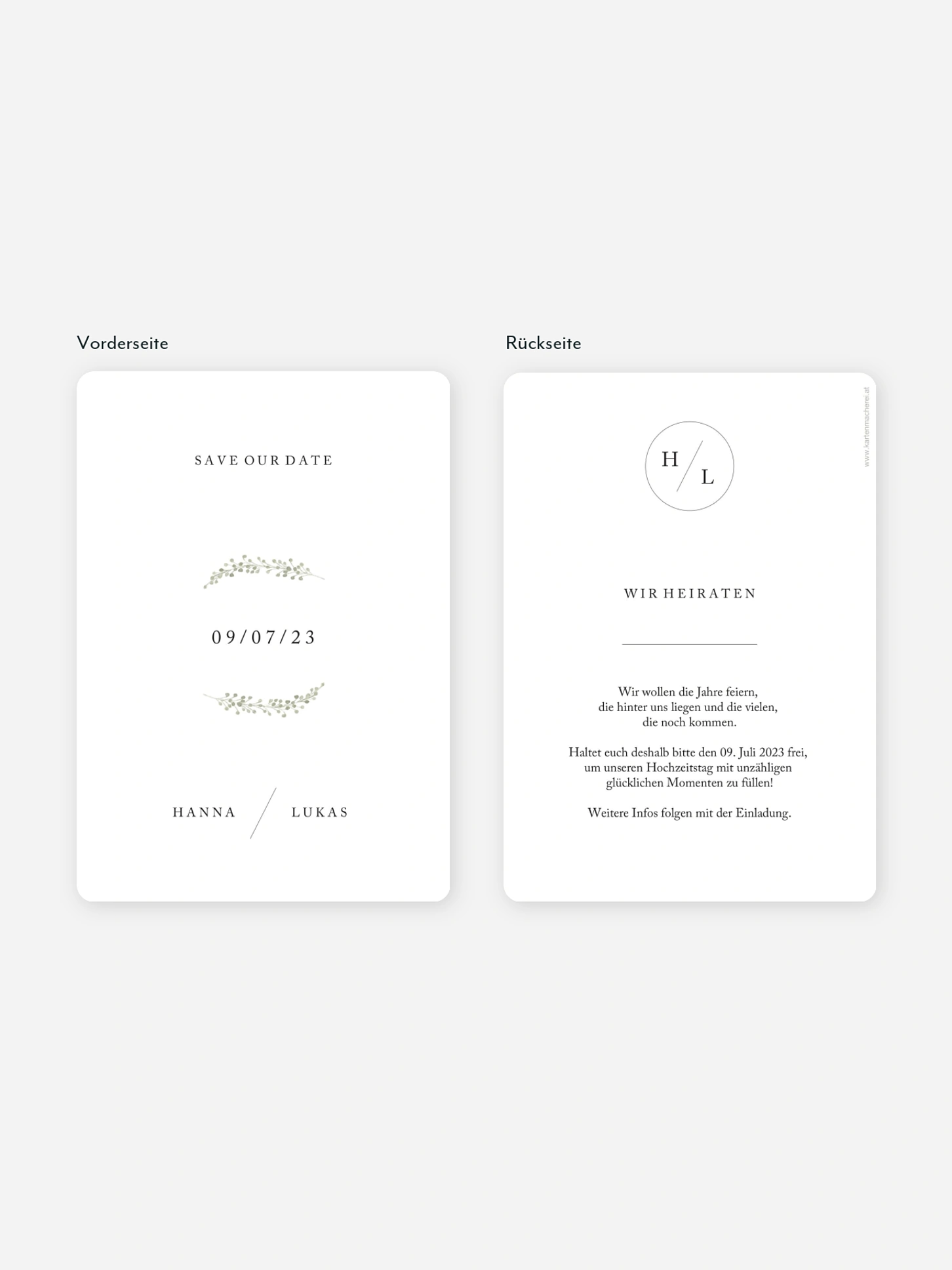 Save-the-Date Karte Scandi Eucalyptus