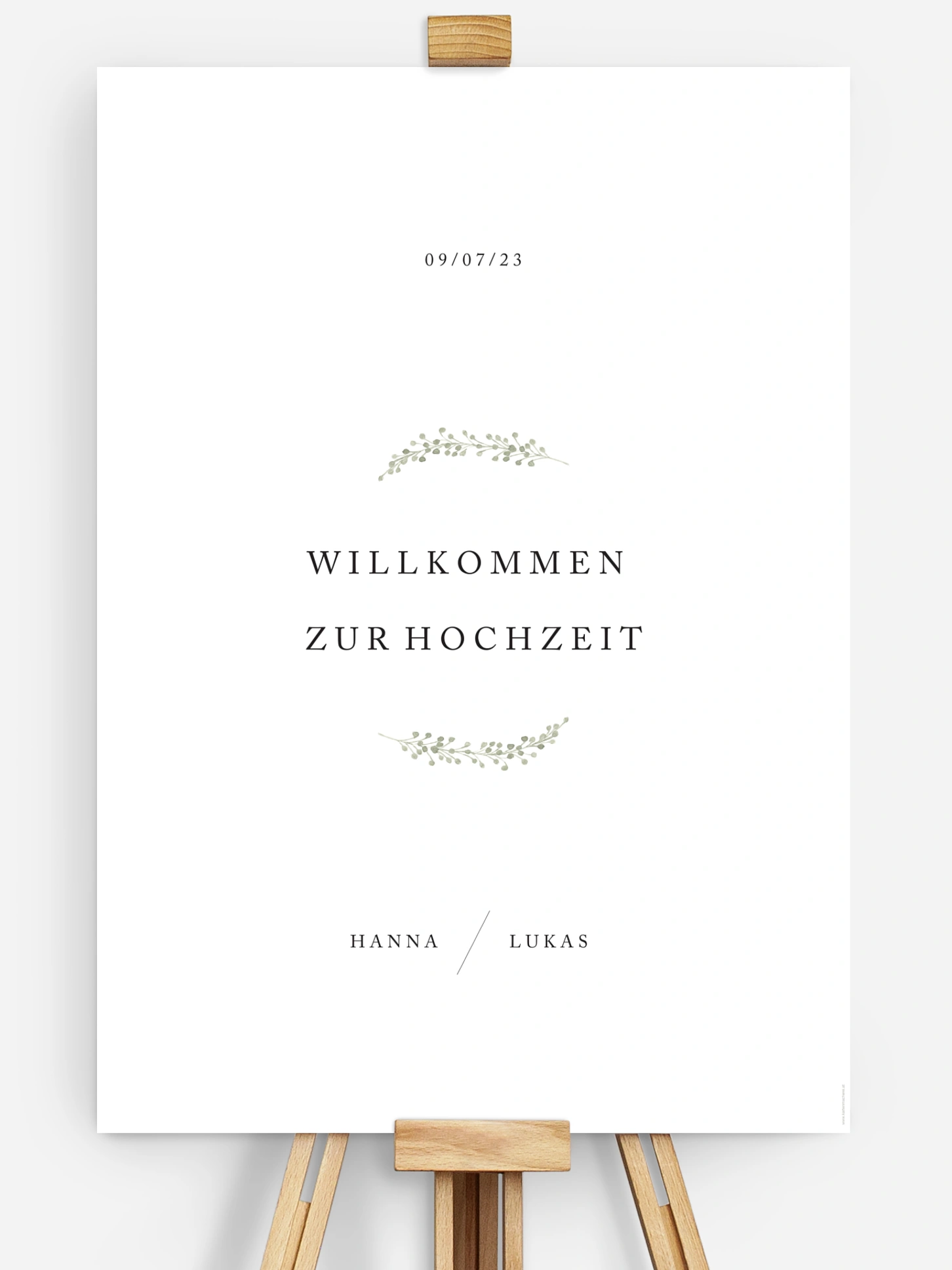 Willkommensschild Scandi Eucalyptus