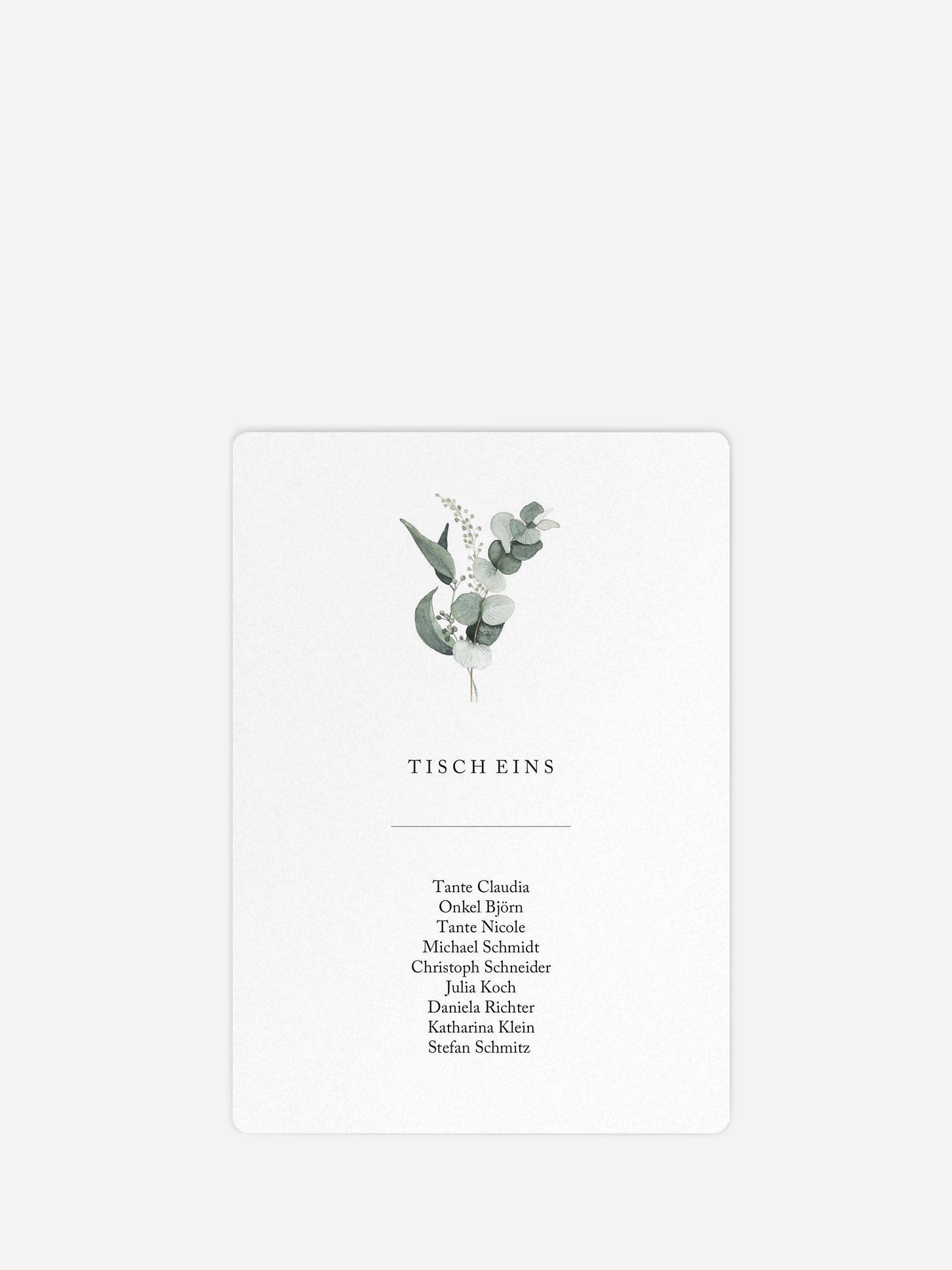 Sitzplan Kreativ Scandi Eucalyptus