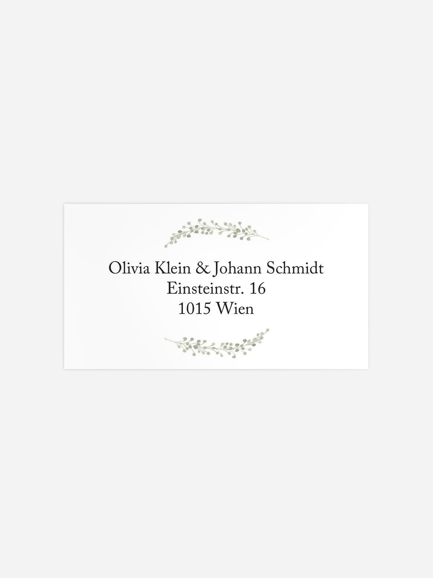Empfängeraufkleber Hochzeit Scandi Eucalyptus