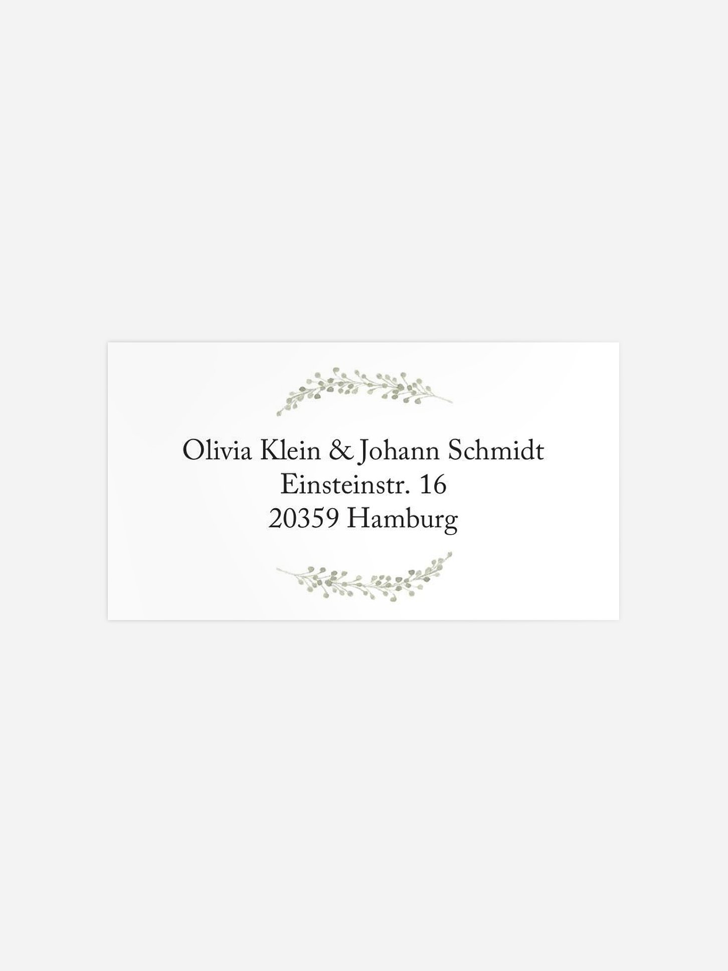 Empfängeraufkleber Hochzeit Scandi Eucalyptus