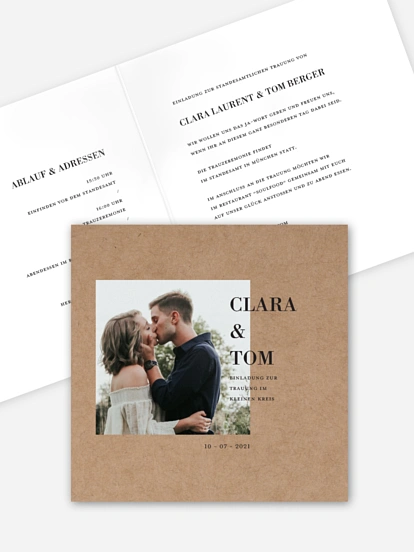 Hochzeitseinladung Standesamt Love More