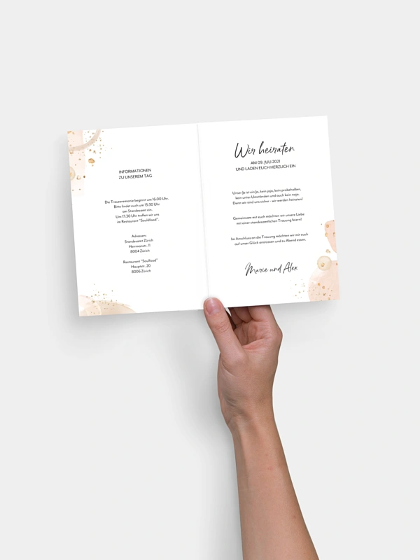 Hochzeitseinladung Standesamt Peach Shapes