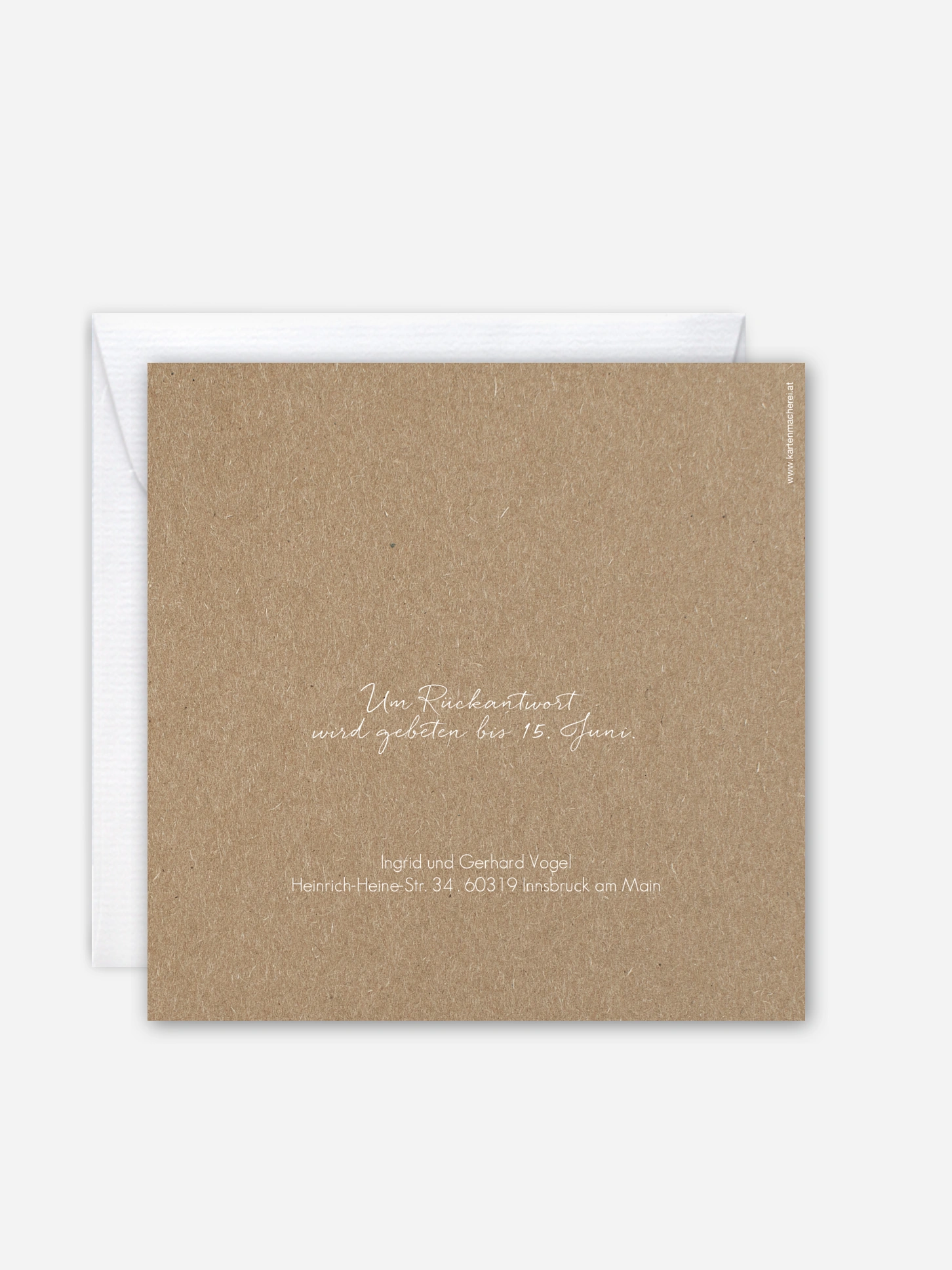 Einladung zur Goldenen Hochzeit Herz an Herz Kraftpapier