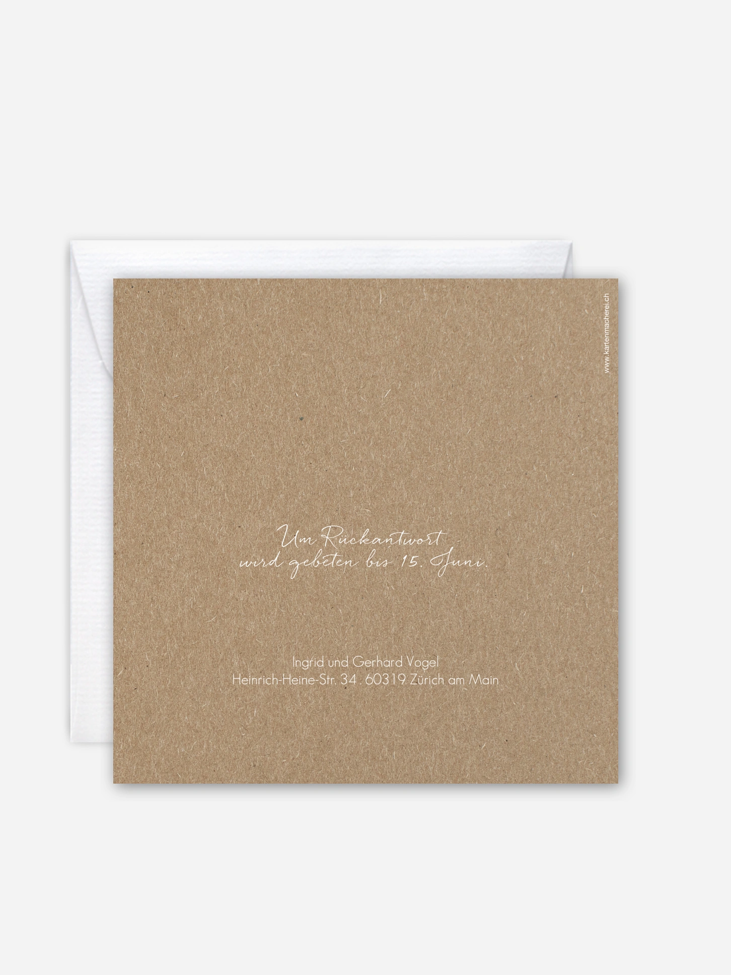 Einladung zur Goldenen Hochzeit Herz an Herz Kraftpapier