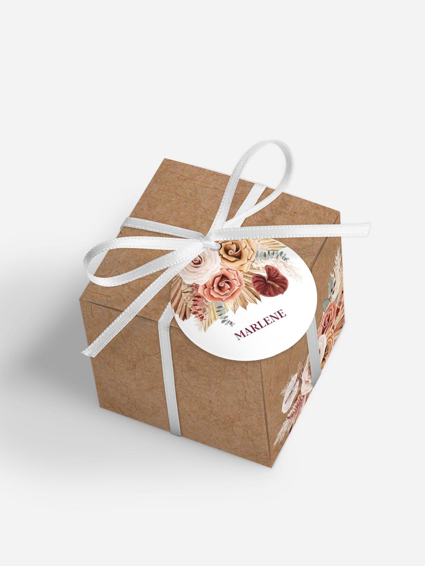 Gastgeschenkbox personalisiert Bohemian Florals
