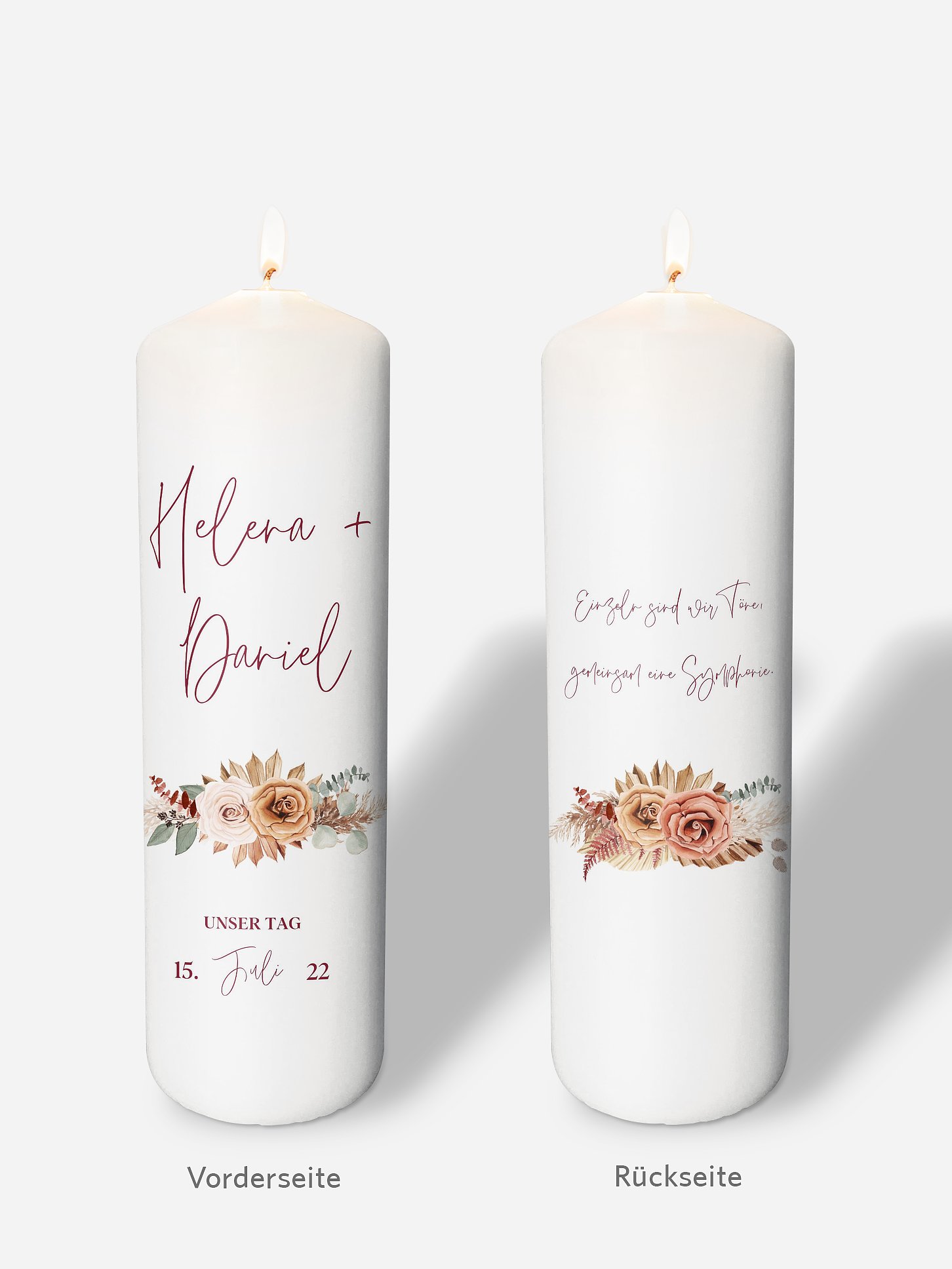 Hochzeitskerze Bohemian Florals