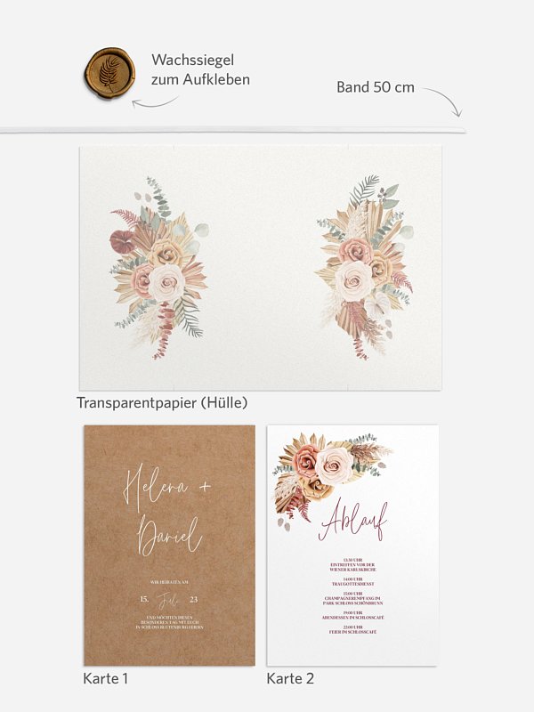 Hochzeitseinladung Bohemian Florals