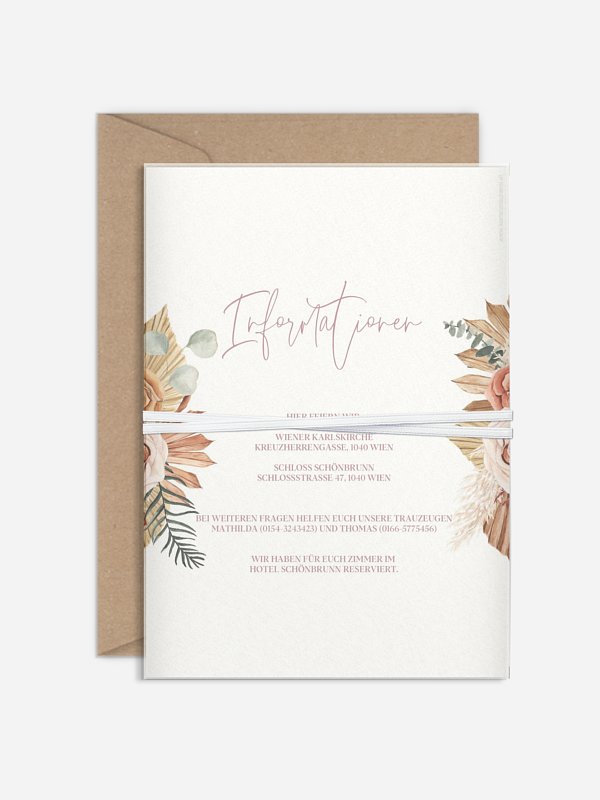Hochzeitseinladung Bohemian Florals