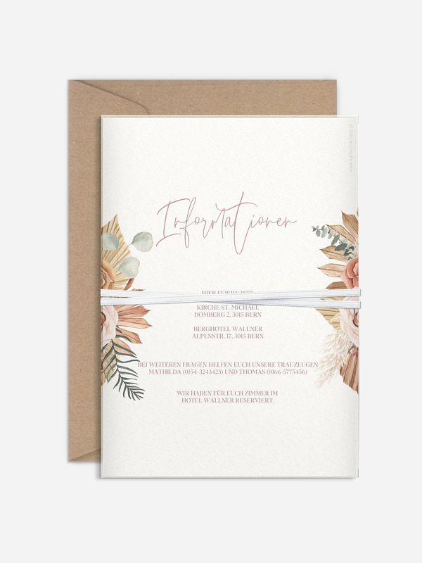 Hochzeitseinladung Bohemian Florals