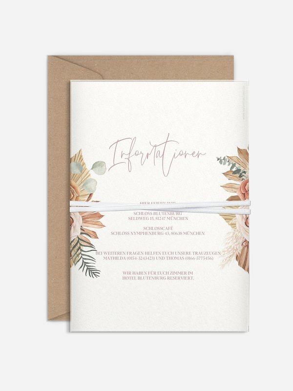 Hochzeitseinladung Bohemian Florals