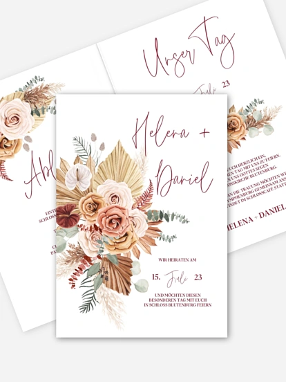Hochzeitseinladung Bohemian Florals