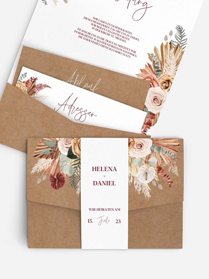 Hochzeitseinladung Bohemian Florals