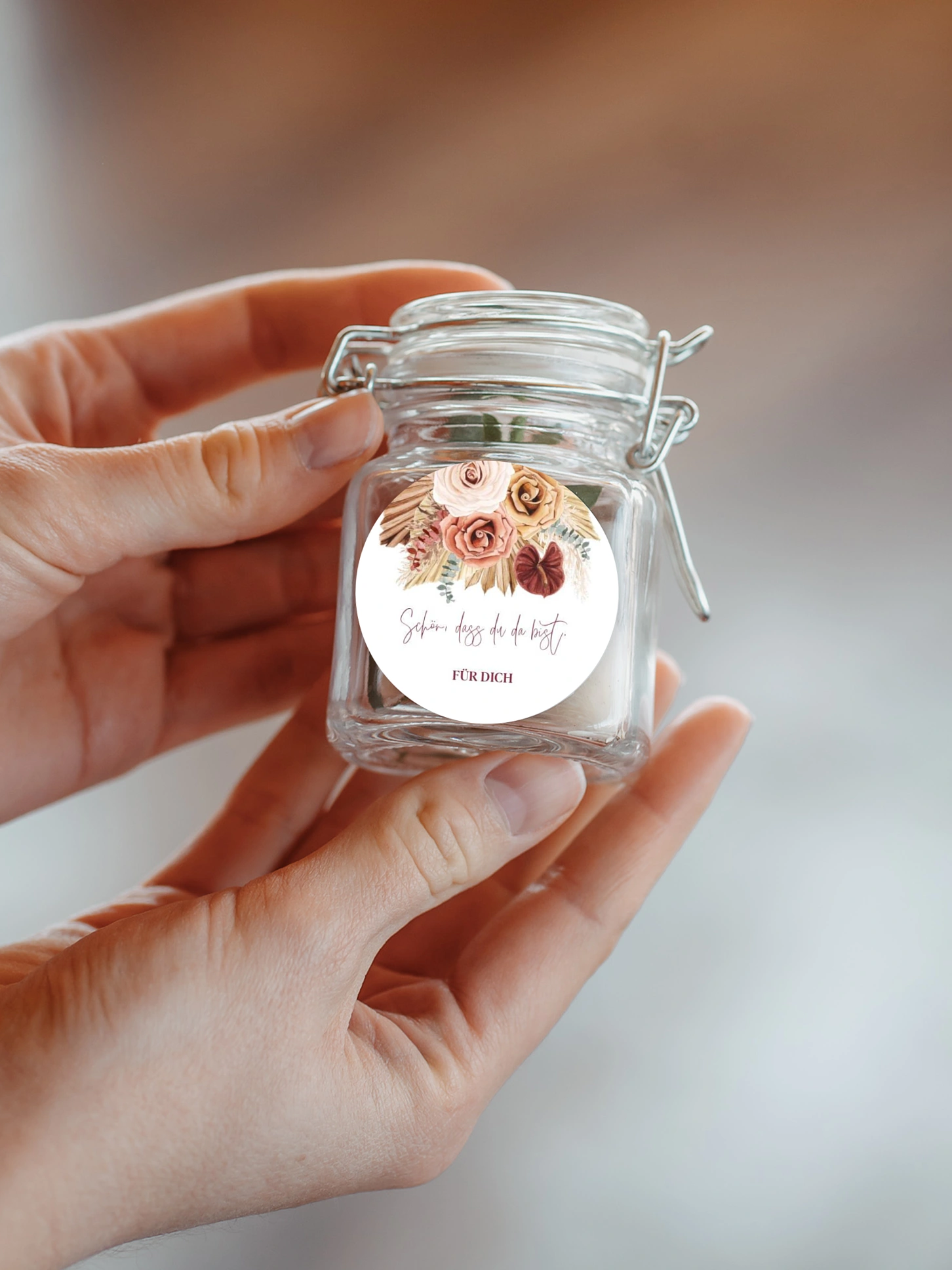 Geschenkaufkleber Hochzeit Bohemian Florals