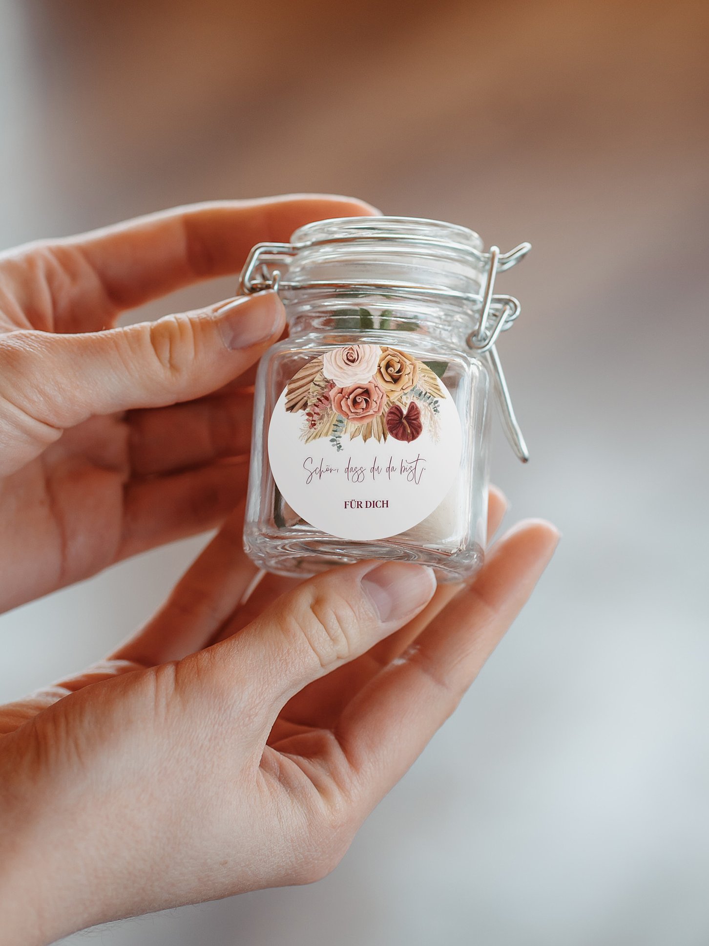 Geschenkaufkleber Hochzeit Bohemian Florals