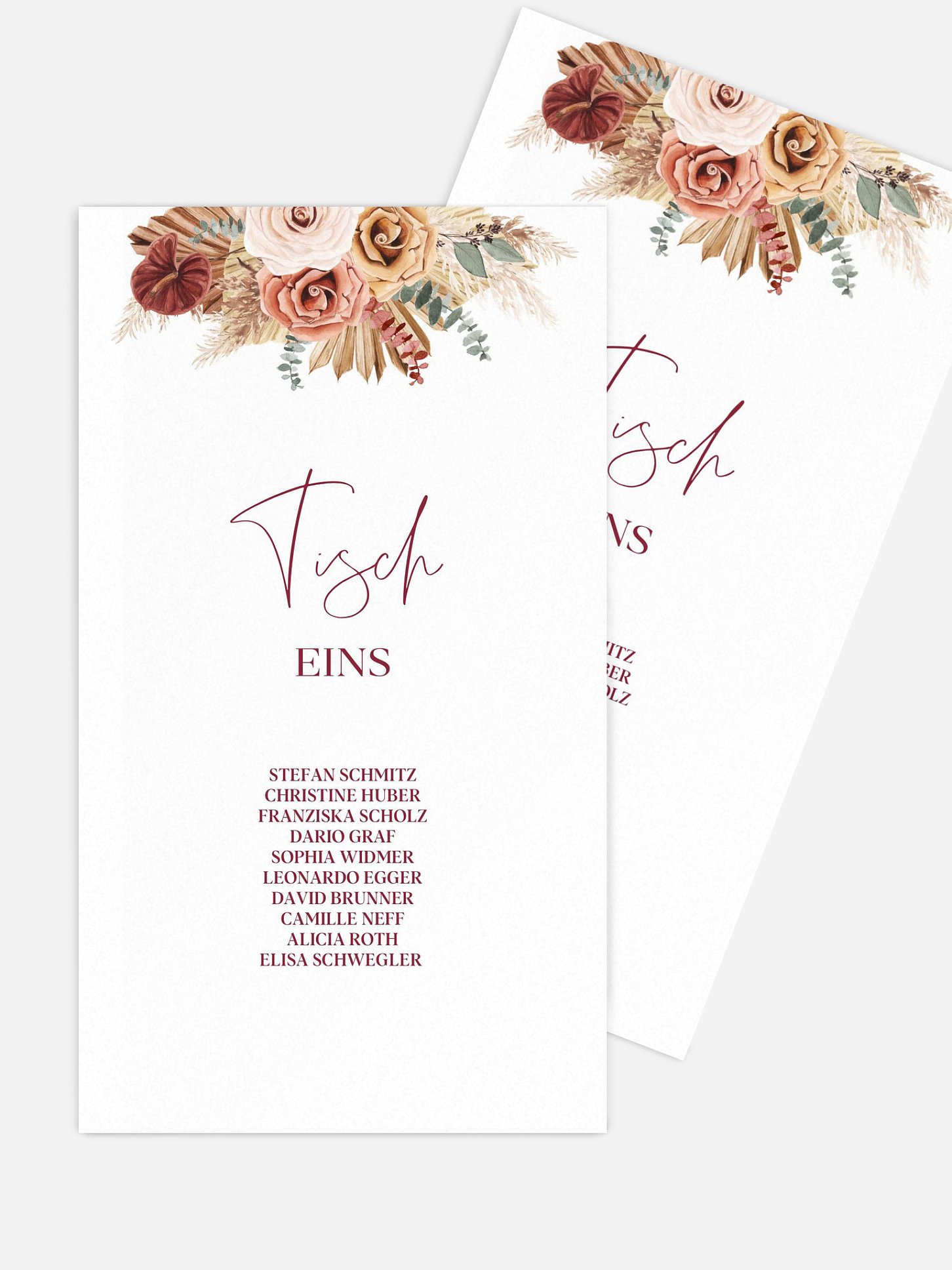 Gruppentischkarte Bohemian Florals