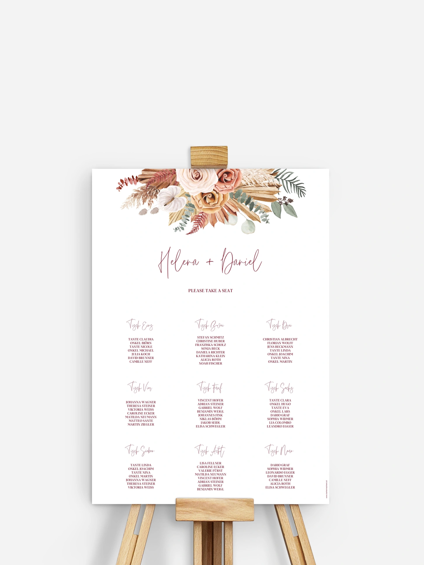 Sitzplan Plakat Bohemian Florals