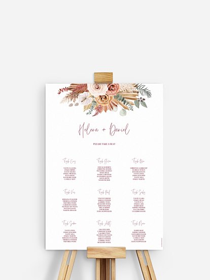 Sitzplan Plakat Bohemian Florals